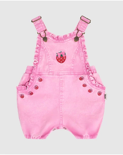 Huxbaby - Berry Sweet Garment Dye Shortall - ICONIC EXCLUSIVE - Babies-Kids
