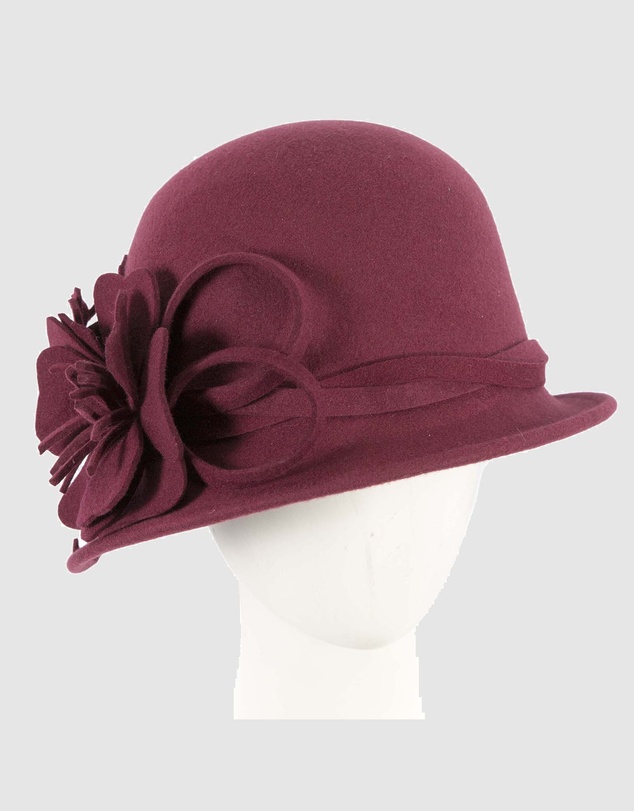 Max Alexander - Winter Felt Wine Cloche Hat
