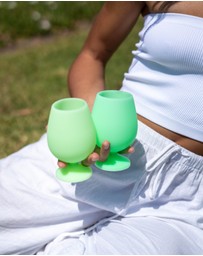 porter green - stemm | silicone unbreakable wine glasses