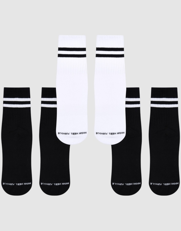 High Heel Jungle - Varsity Pilates/Yoga Grip Socks - 3 Pack
