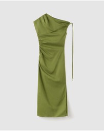 M.N.G - Asymmetric Side Ruched Dress