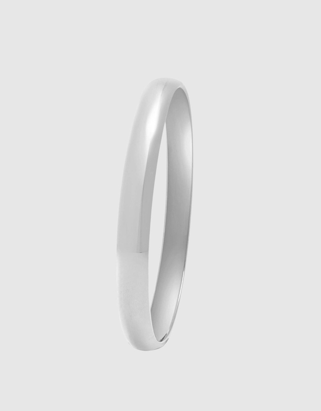 Nialaya Jewellery - Classic 8mm Round Bangle in Silver