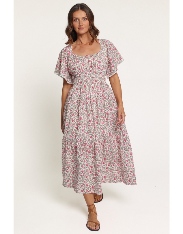 Petal & Pup - Tierney Midi Dress - Pink Green Floral
