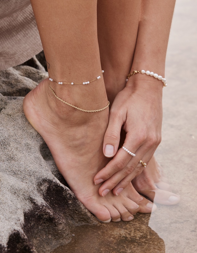 Zoe Olivia - Waterproof Intermittent Pearl Anklet