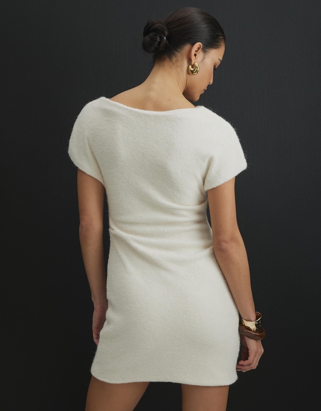 AERE - Ilona Draped Wool Blend Mini Dress