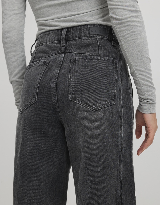 AERE - Mid Rise Barrel Leg Jeans
