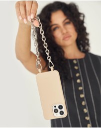 LOUVE COLLECTION - Desert Sand Phone Case + Kate Silver-Plated Wristlet