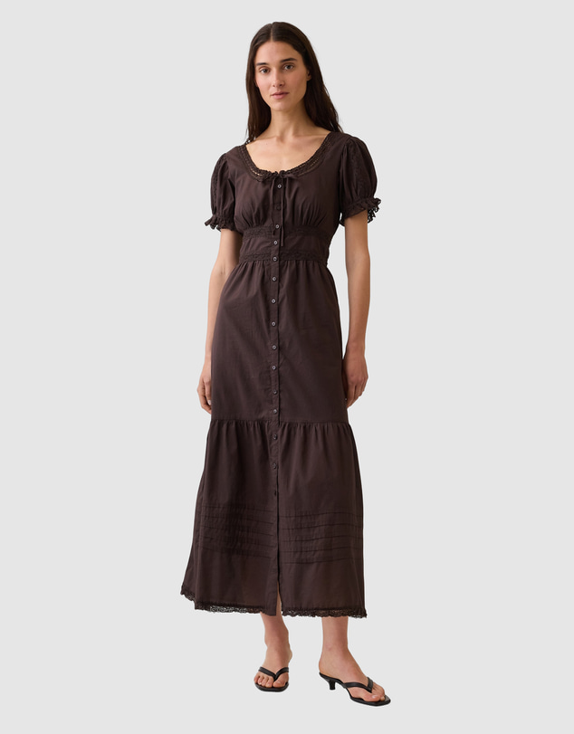 GAP - SS Lace Insert Button Maxi Dress