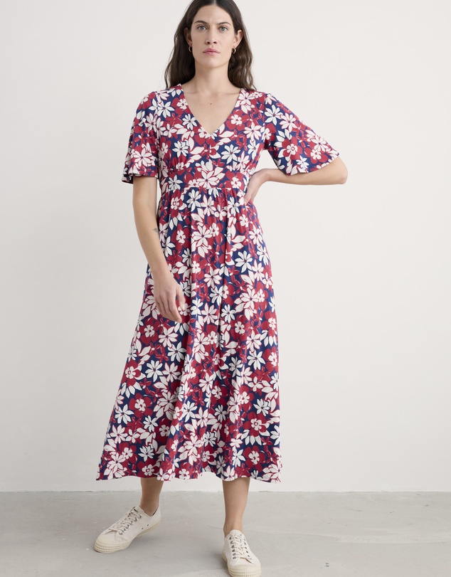 Seasalt - Seasalt Cornwall Seashore Floral Yacht Chateaux Dress (Half Sleeve)