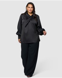 Pink Dusk by Curve Project - Bang Bang Satin Blouse
