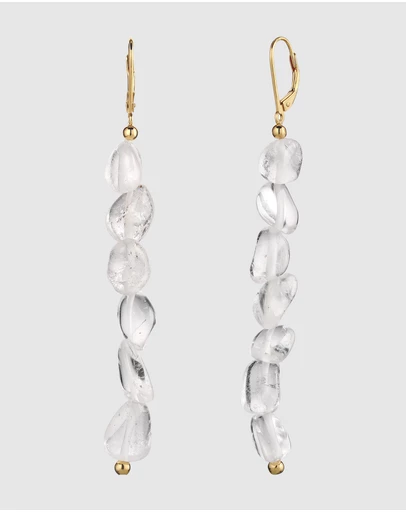 Elli Jewelry - Rock Crystal Drop Earrings in Gold-Plated 925 Silver