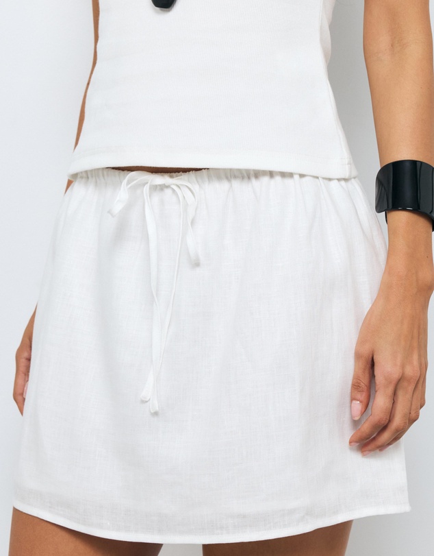 AERE - Rosie Linen Drawcord Waist Mini Skirt