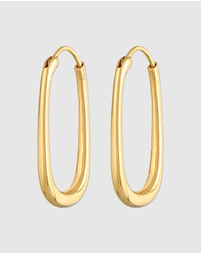 Elli Jewelry - Modern Hoop Earrings in Gold-Plated 925 Silver