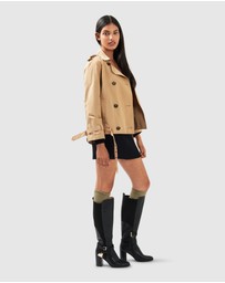 Belle & Bloom - Cool Nights Cropped Trench Coat