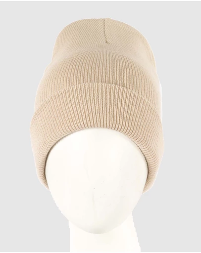 Max Alexander - European Made Beige Wool Beanie