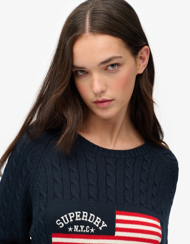 Superdry - Slouchy Cable Flag Knit