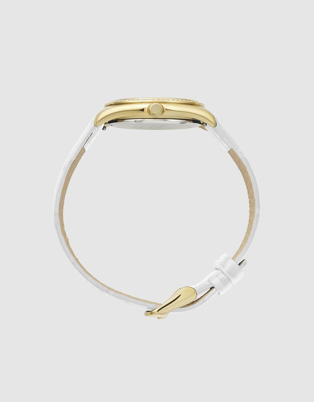Maxum - Sydney - White Dial, Gold Tone Case & White Leather Band