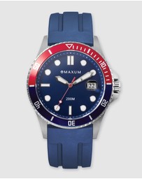Maxum - Prince Blue Dial & Blue Silicone Band & Silver Tone Case