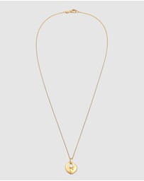 Elli Jewelry - Necklace Disc Pendant Organic Design in 925 Sterling Silver Gold Plated