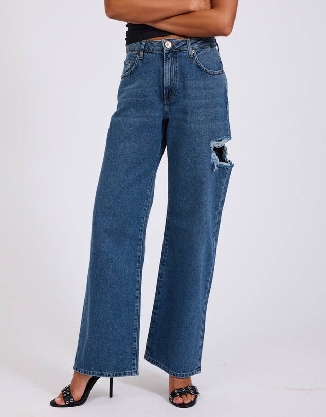 ONE TEASPOON - Rosewood Jackson Mid Waist Wide Leg Jeans