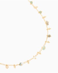 Lovisa - Gold Plated Multicoloured Semi Precious Stone Droplet Necklace
