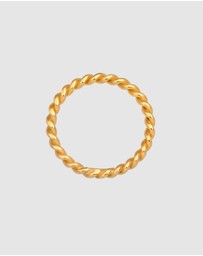 Elli Jewelry - Ring Twisted 925 Sterling Silver Gold-Plated