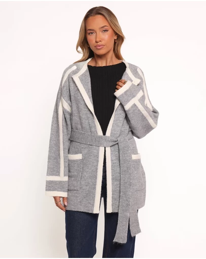Petal & Pup - Maloney Tie Front Coatigan - Grey