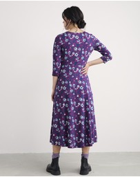 Seasalt - Seasalt Cornwall Purple Veronica Midi Dress Jersey