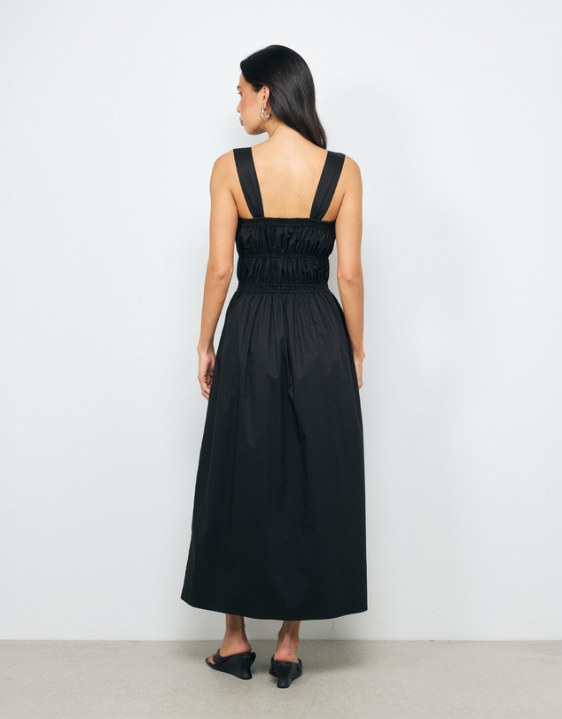 AERE - Freya Shirred Cotton Midi Dress