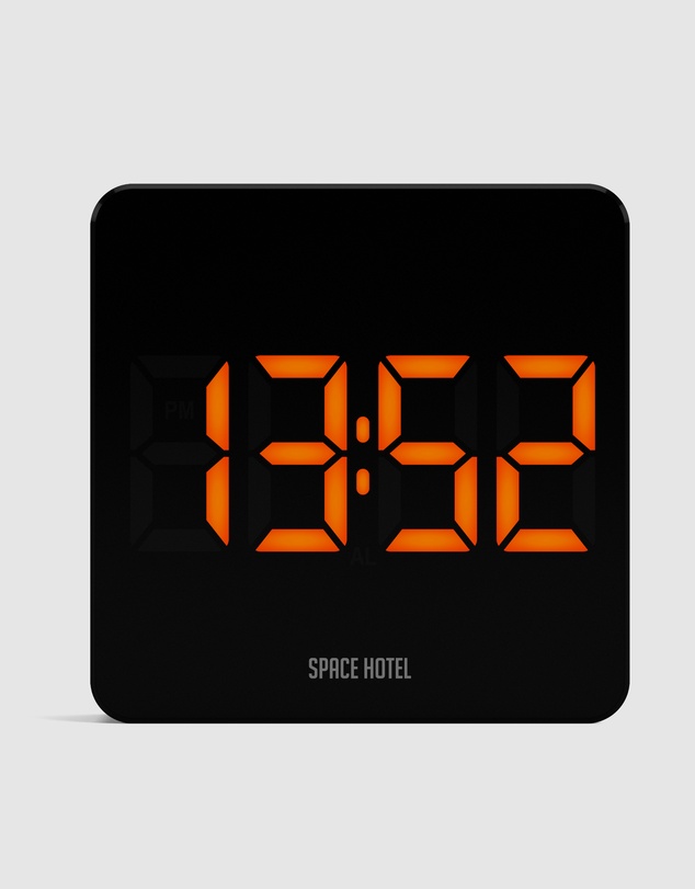 Newgate - Newgate Space Hotel Orbatron Alarm Clock Black Case - Black Lens - Orange Led