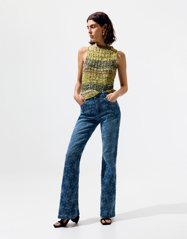 Desigual - Multicolor crochet T-shirt