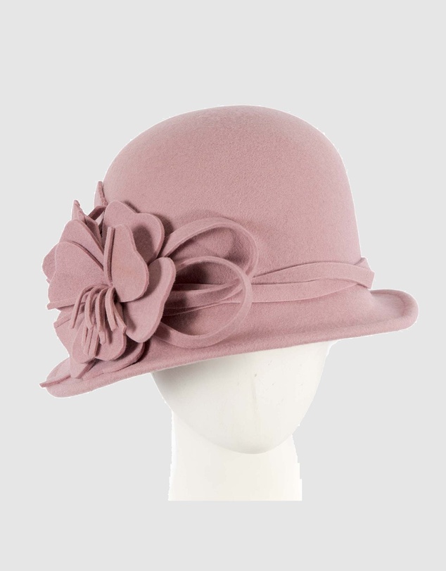Max Alexander - Winter Felt Dusty Pink Cloche Hat