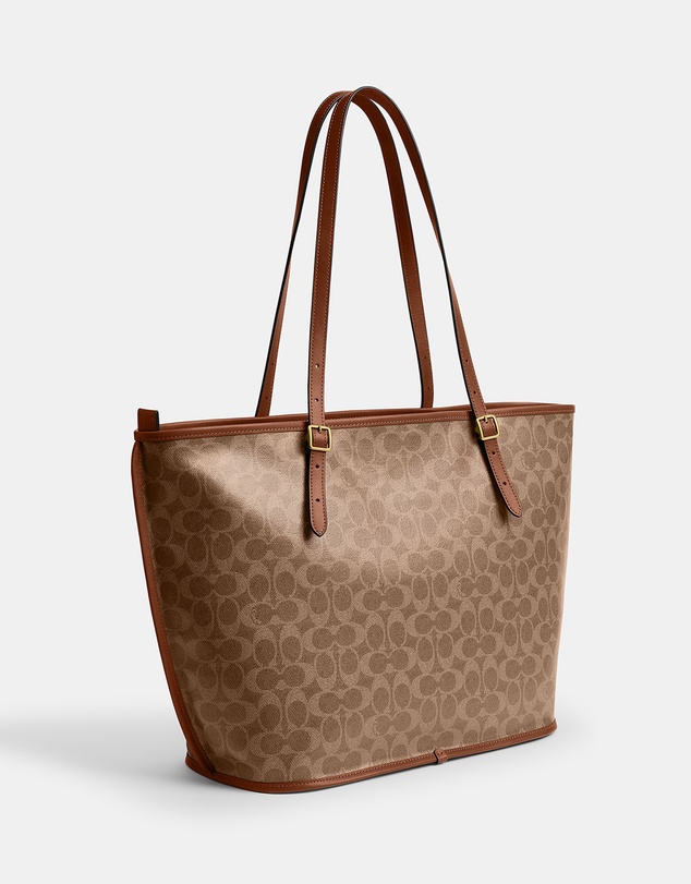 Coach - Signature Coated Canvas Taxi Tote Bag