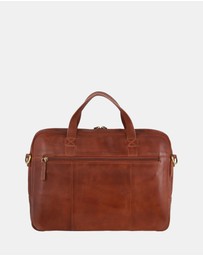 Pierre Cardin - Pierre Cardin Men's Rustic Leather Satchel/Messenger Bag