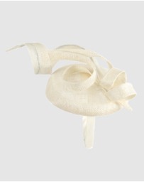 Max Alexander - Pillbox Cream Racing Fascinator