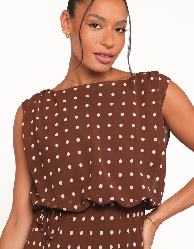 Petal & Pup - Kimberly Mini Dress - Brown Polka Dot