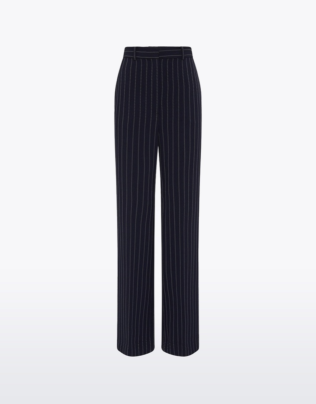 Carla Zampatti - Navy Pinstripe Wide Leg Pant