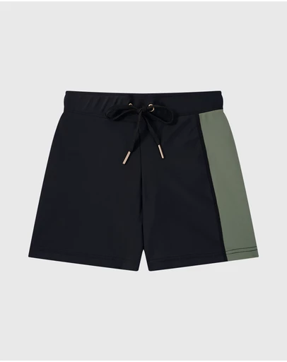 Aqua Blu Kids - Building Blocks Black Lycra Swim Shorts - Kids