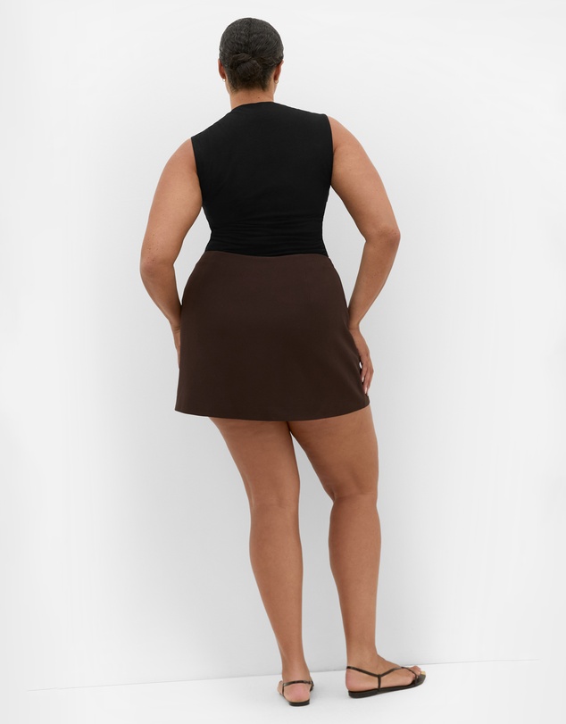 City Chic - Plus size Abbie Mini Skort - chocolate