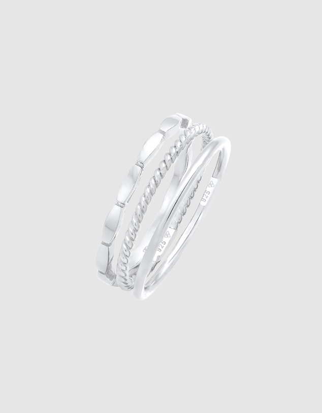 Elli Jewelry - Twisted Ring Set in 925 Silver