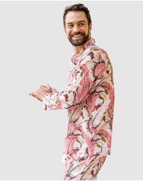 Sant And Abel - Men's Martinique® Pink Banana Leaf Long PJ Set