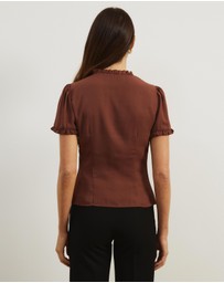 Atmos&Here - Meadow V-Neck Ruffle Blouse