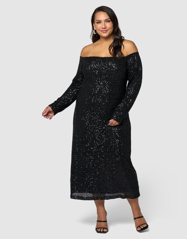 Pink Dusk by Curve Project - Spellbinding Sequin Midi Dress