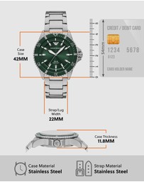 Emporio Armani - Silver Tone Analogue Watch