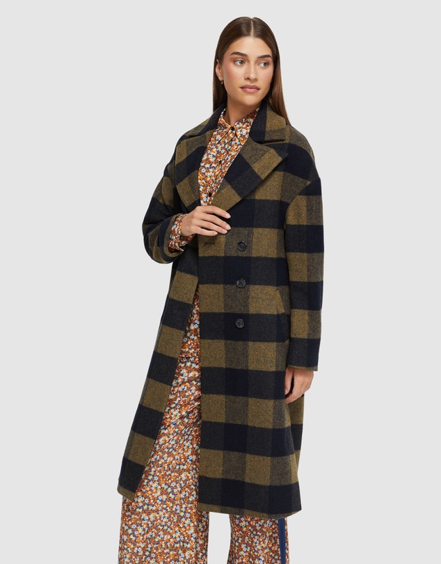 Oxford - Anna Wool Rich Check Coat