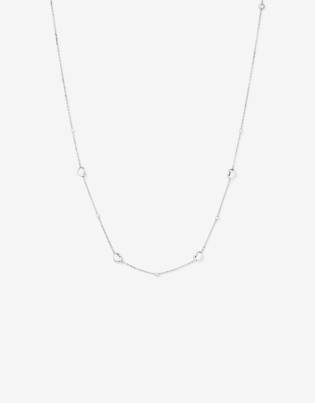Michael Hill - 50cm Heart & Bead Station Necklace in Sterling Silver