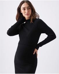 Ripe Maternity - Nella Rib Nursing Knit Dress