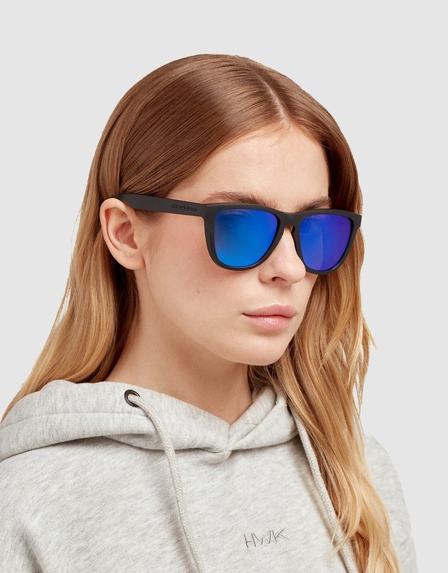 Hawkers Co - Polarized Dark Black Blue One Raw Sunglasses for Men and Women UV400