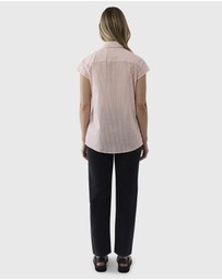 Farage - Cap Sleeve Stripe Shirt