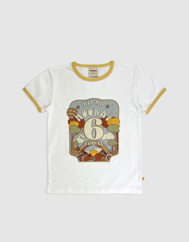 Banabae - Hip Hip Hooray Birthday Ringer Tee - 6 Year Old